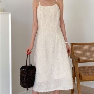 Women’s Medium DAZY “fuzzy” cream cami dress